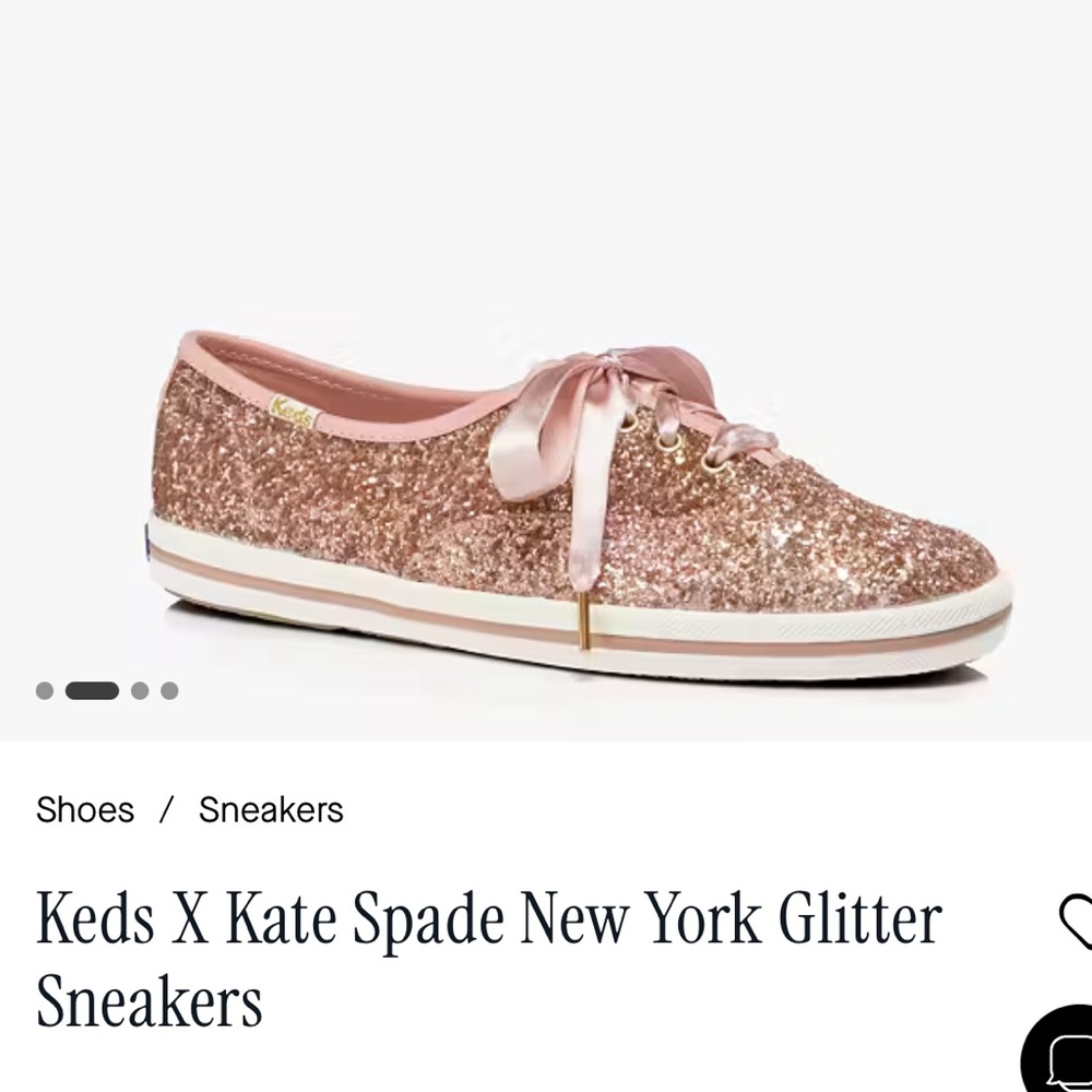 Kate Spade x Keds Rose Gold Glitter Sneakers size 10 - NEW in Box